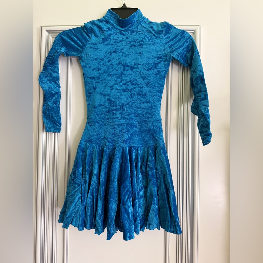 Vibrant Blue Velvet Dance Dress